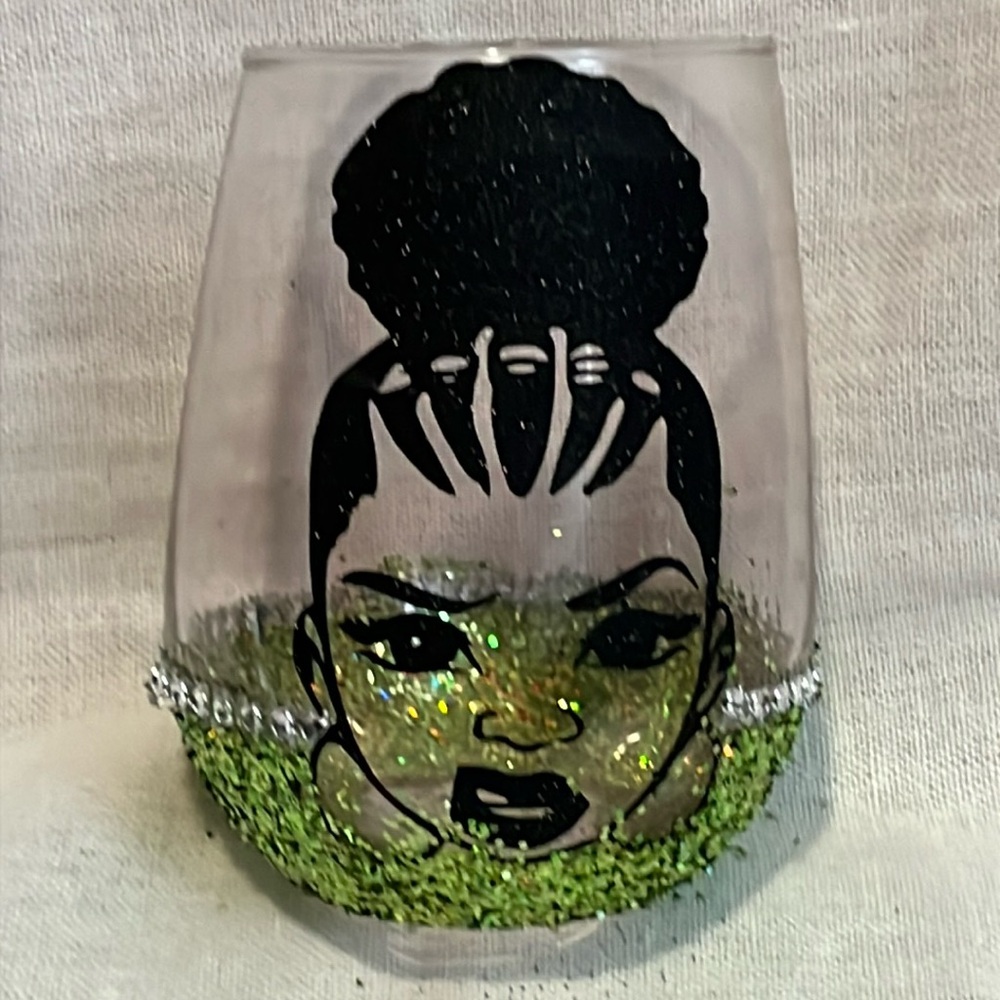 Stemless Blinged Out Wine Glass.
